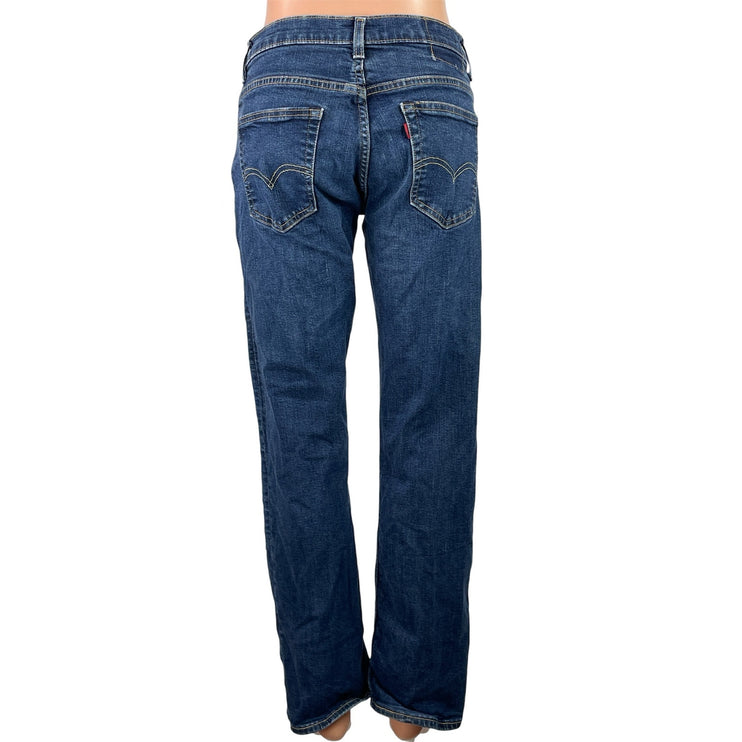 Levi's Women's Blue Dark Wash High Waisted Straight Leg Denim Jeans Size 28