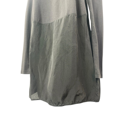 COS Women's Black Long Sleeve Round Neck Mesh Shift Blouse Tunic Top Size XS