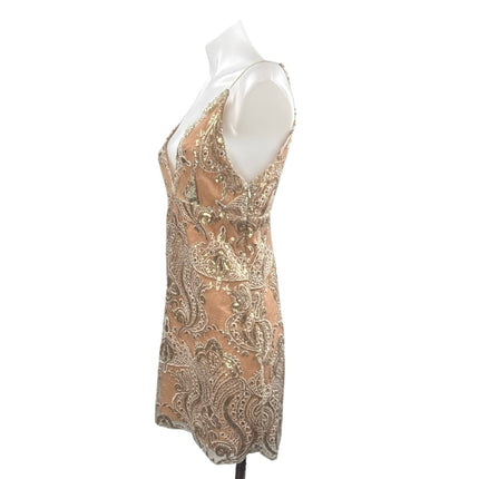 Free People Night Shimmers Paisley Sequin Sleeveless Mini Cami Tank Slip Dress 2