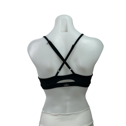 Alo Yoga Women's Black Cross Back Yoga Workout Athletic Sports Bra Crop Top XS