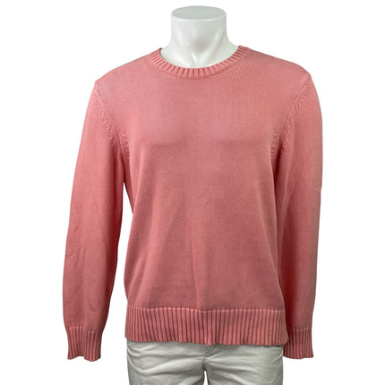 Bloomingdale's Mens Pink knit Crewneck Long Sleeve Pullover Sweater Top Size M