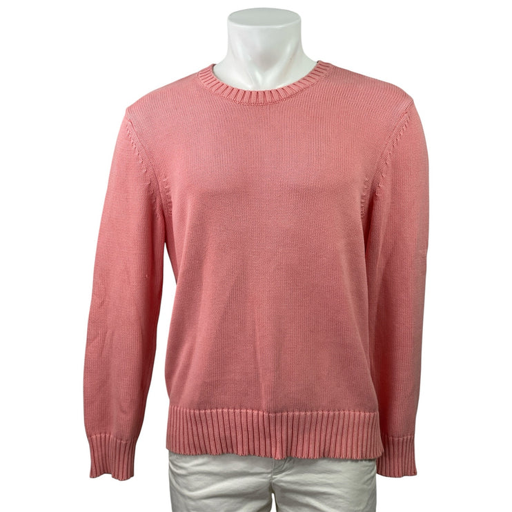 Bloomingdale's Mens Pink knit Crewneck Long Sleeve Pullover Sweater Top Size M