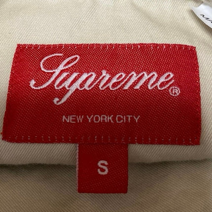 Supreme Women's Beige Cotton Long Sleeve Collared Button Down Shirt Top Size S