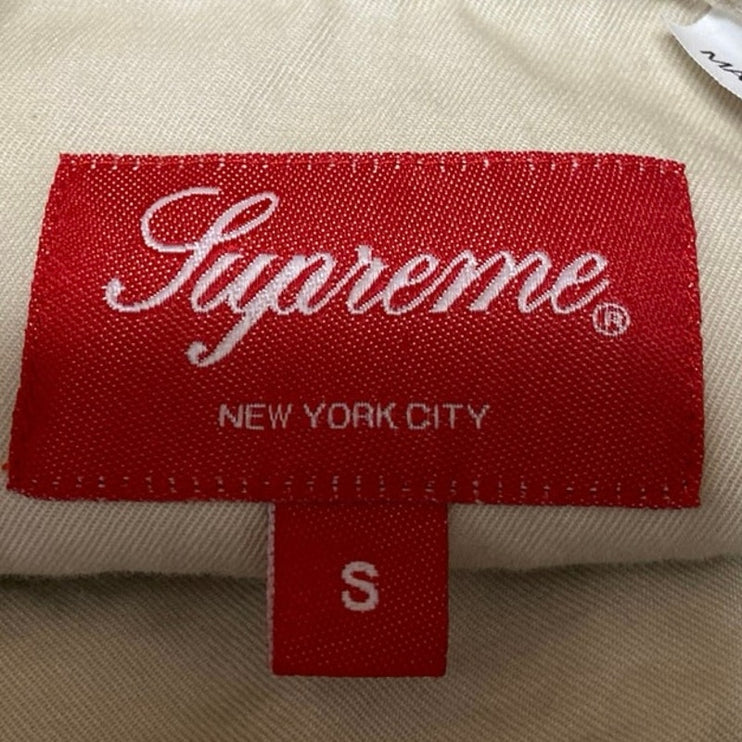Supreme Women's Beige Cotton Long Sleeve Collared Button Down Shirt Top Size S
