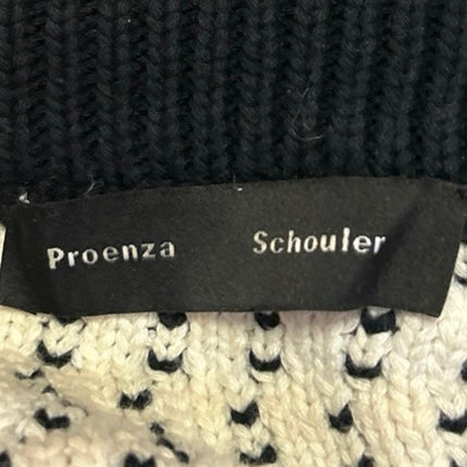 Proenza Schouler Women's Black White Striped Long Sleeve Pullover Sweater Top M