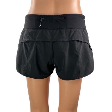 Lululemon Speed Up Women's Black Knit Activewear Athletic Running Shorts Size S
