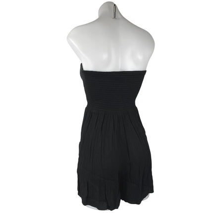ASOS Design Women's Black Smocked Tube Strapless Pocket Boho Romper Shorts Sz 6