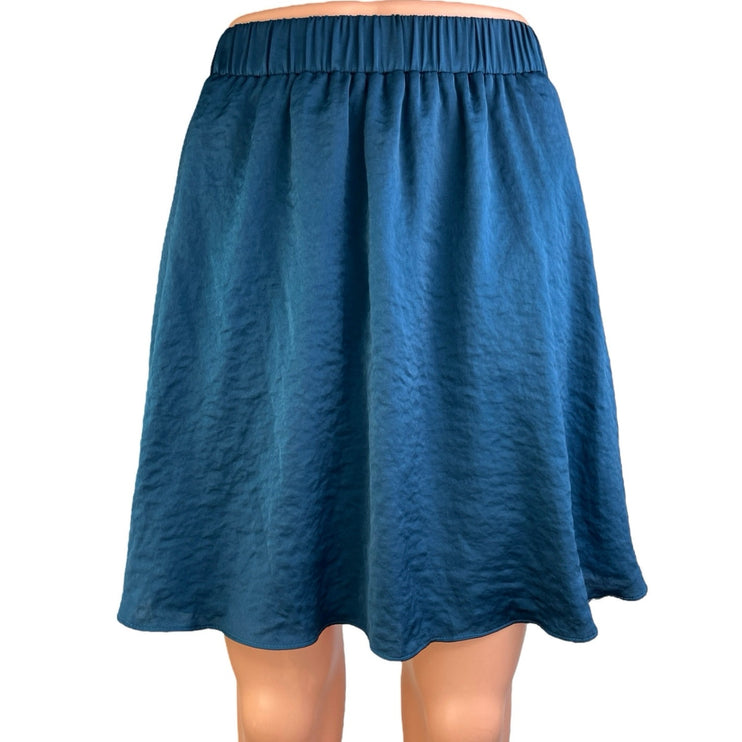 Oak + Fort Blue Elastic Waist Pull On Flowy Casual Mini A-Line Skirt Size XS