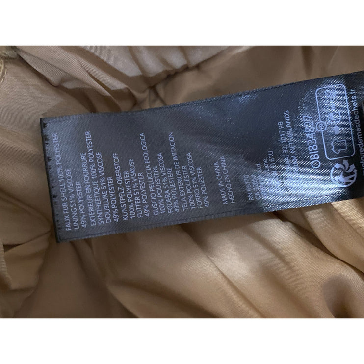 Free People Get Cozy Teddy Women's Brown Fleece Long Sleeve Bomber Coat Jacket S