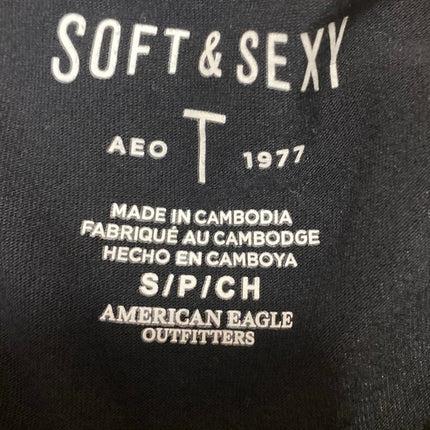 American Eagle Outfitters Black Floral Embroidered Long Sleeve Shirt Top Size S