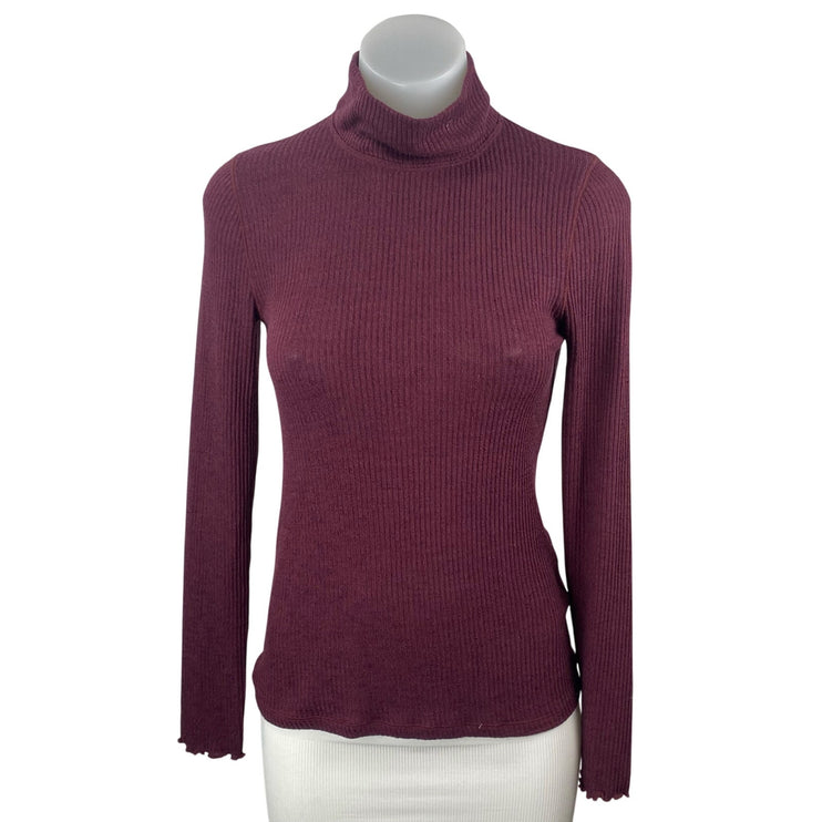 Abercrombie & Fitch Women's Red Turtleneck Long Sleeve Knit Sweater Top Size S