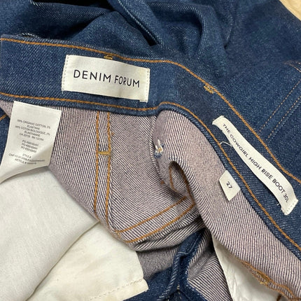 Aritzia Denim Forum Blue Cow Girl High Rise Boot Straight Denim Jean Pants Sz 27