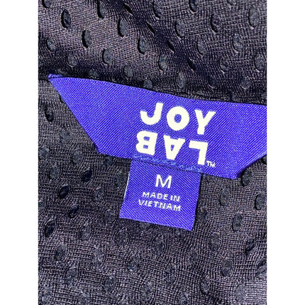 Jo Lab Women's Black Snap Button Long Sleeve Hooded Rain Coat Trench Jacket Sz M