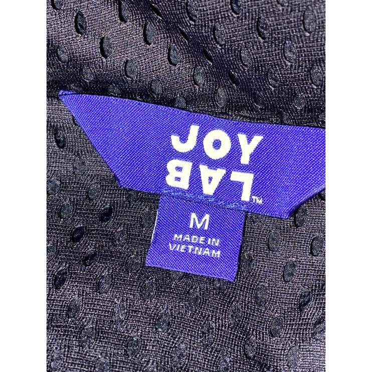 Jo Lab Women's Black Snap Button Long Sleeve Hooded Rain Coat Trench Jacket Sz M