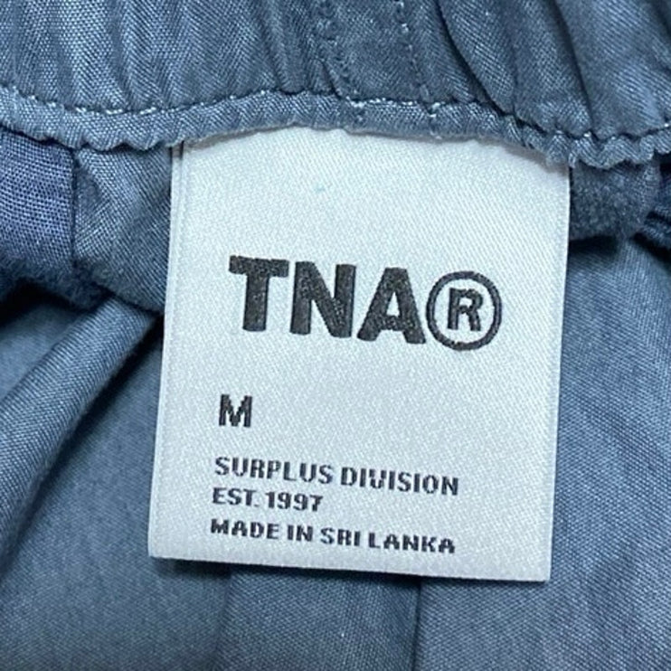 Aritzia TNA Blue Elastic Waist Drawstring Windbreaker Cargo Jogger Pants Size M