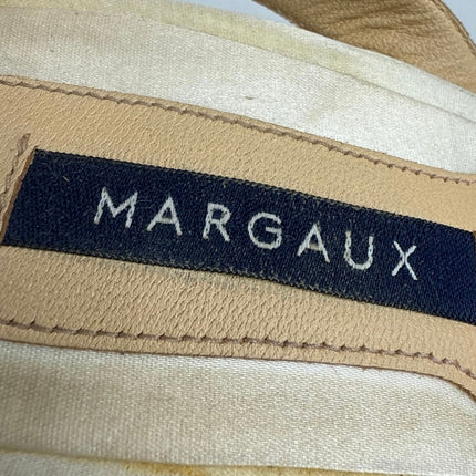 Margaux Uptown White Rhinestone Buckle Ankle Strap Bridal Heels Sandals Size 7.5