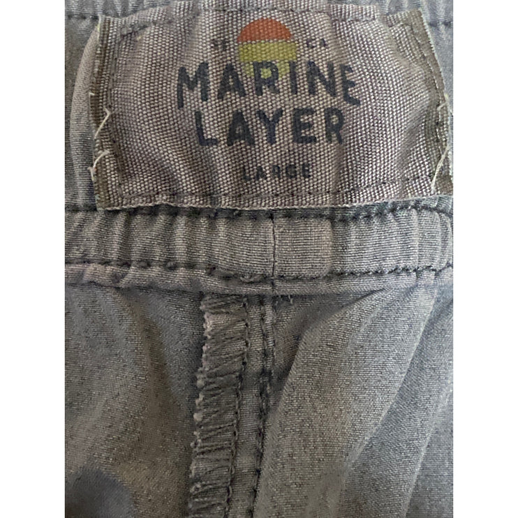 Marine Layer Men's Gray Drawstring Elastic Waist Swim Beach Trunks Shorts Size L