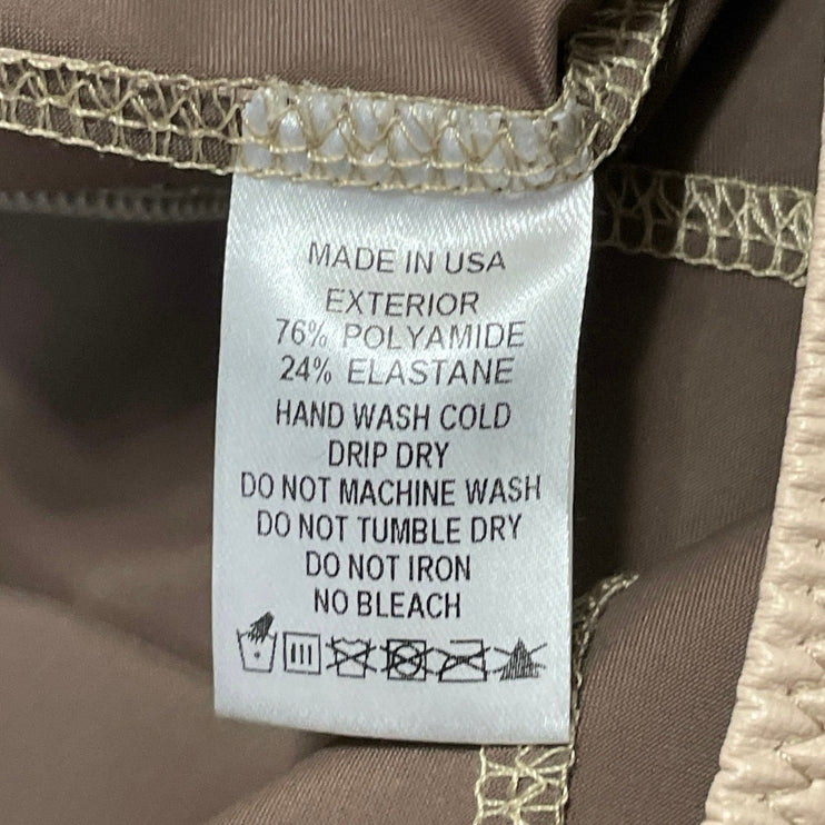 NEW Lisa Marie Fernandez Beige Patent Leather Vegan High Rise Leggings Size S