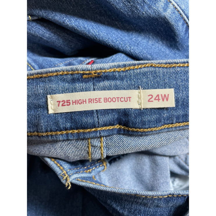 NEW Levi's Women's Blue High Rise Loose Straight Bootcut Denim Jeans Pants 24W