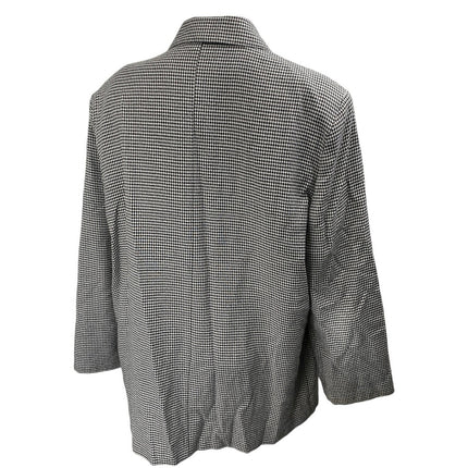 Sag Harbor Women Black White Houndstooth Long Sleeve Blazer Coat Jacket Size 16