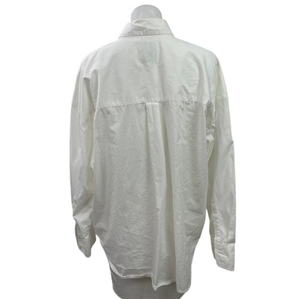 Abercrombie & Fitch Women's White Oversized Long Sleeve Button Down Shirt Size L
