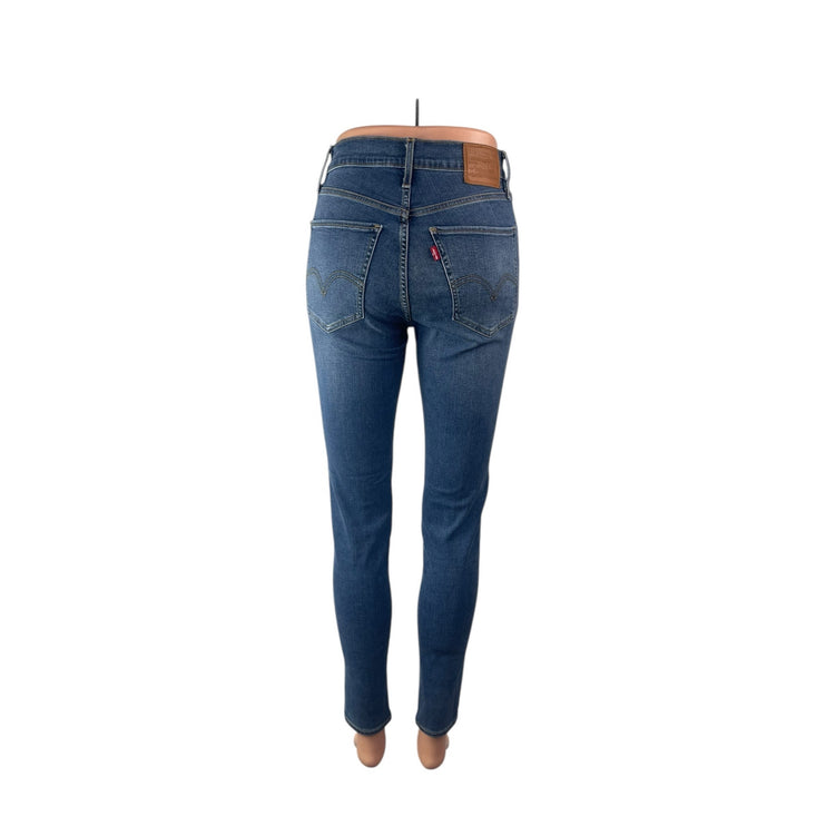 Levi's Mile High Super Skinny Women Blue Medium Wash Skinny Denim Jeans Size 27