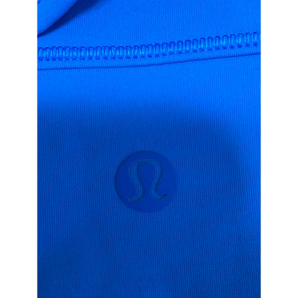 Lululemon Align Blue Mesh High Neck Cutout Yoga Workout Athletic Crop Top Size 4