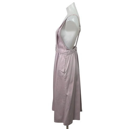 Urban Outfitters Lilac Purple Plunge V Neck Button Down A Line Midi Dress Size S