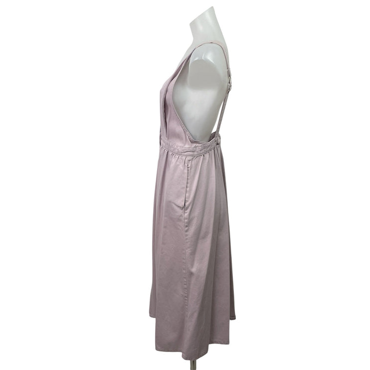 Urban Outfitters Lilac Purple Plunge V Neck Button Down A Line Midi Dress Size S