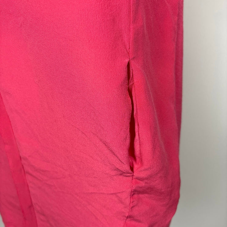 Maje Pink 100% Silk V Neck Short Sleeve Cutout Back Mini T Shirt Dress Size S