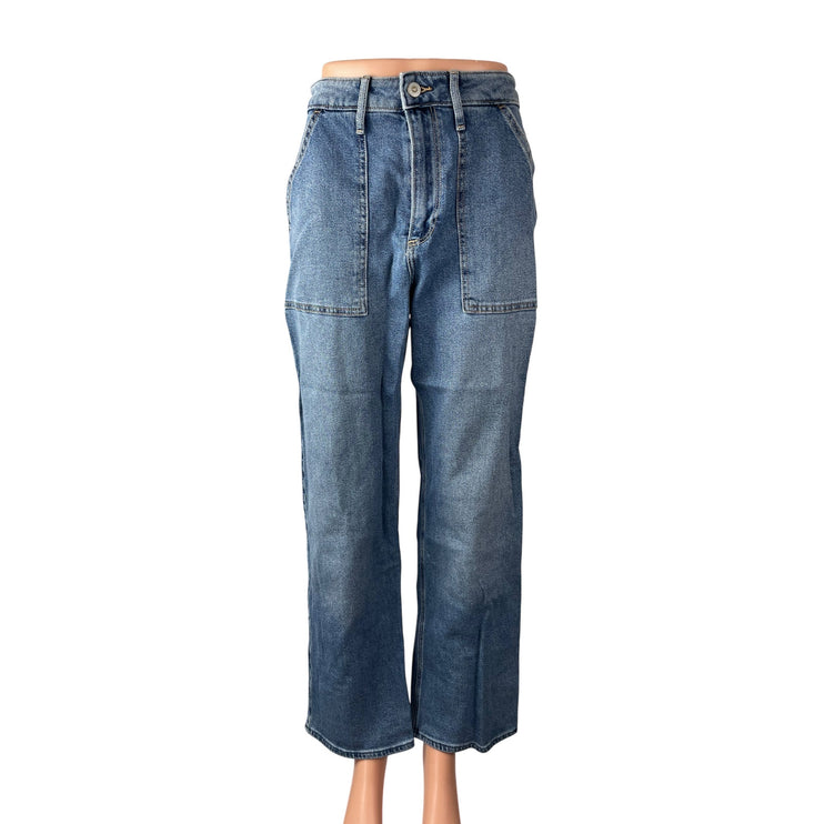 Hollister Curvy Ultra High Rise Dad Women's Blue Straight Denim Jeans Size 27x29