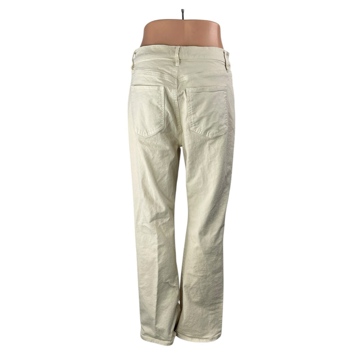 Ann Taylor LOFT The Boot Cream High Rise Straight Leg Denim Jeans Pans Size 10