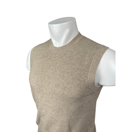 Uniqlo Gauge Ribbed Knit Men's Crew Neck Sleeveless Tank Sweater Vest Top Sz XS
