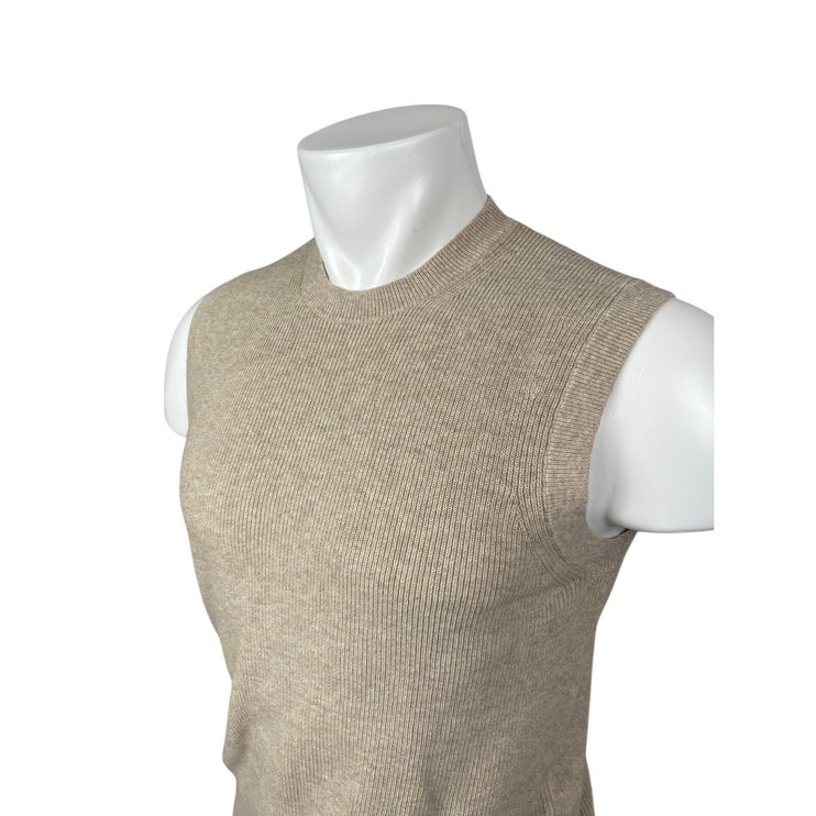 Uniqlo Gauge Ribbed Knit Men's Crew Neck Sleeveless Tank Sweater Vest Top Sz XS