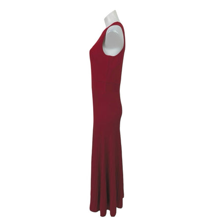 Banana Republic Red Sleeveless Pleated Midi Tank Flare A-Line Sweater Dress Sz M