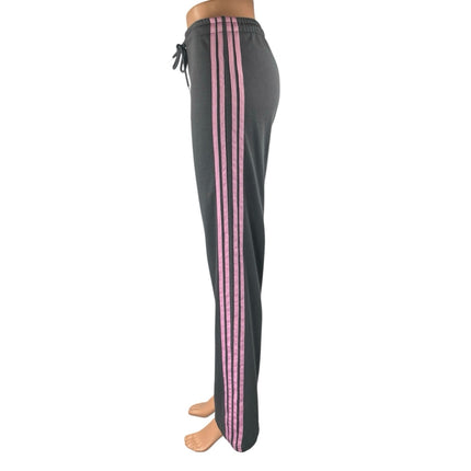 Edikted Gray Striped Elastic Waist Straight Wide Leg Trousers Sweatpants Size XS