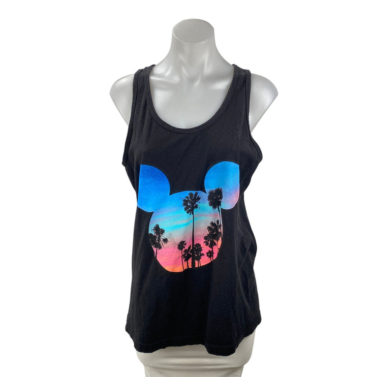 Disney Palms Mickey Mouse Prime Women's Graphic Sleeveless Tee Tank Top Size M