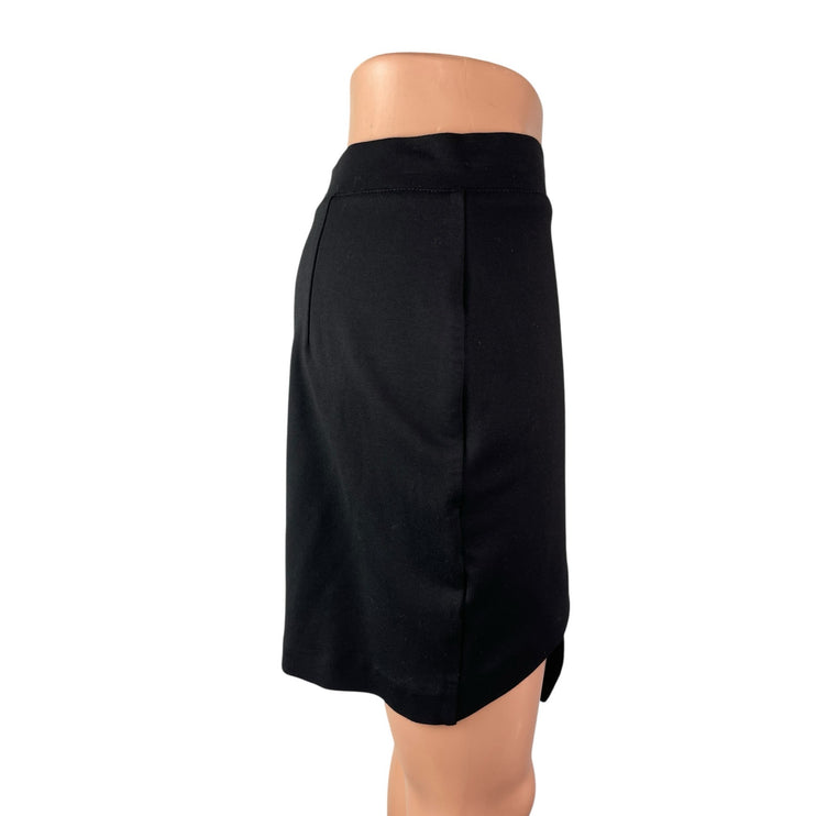 Bebe Women's Black High Rise Asymmetrical Straight Pencil Wrap Tulip Skirt Sz M