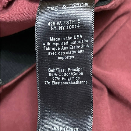 Rag & Bone Women's Red High Rise Zip Slim Fit Skinny Leggings Pants Size 00