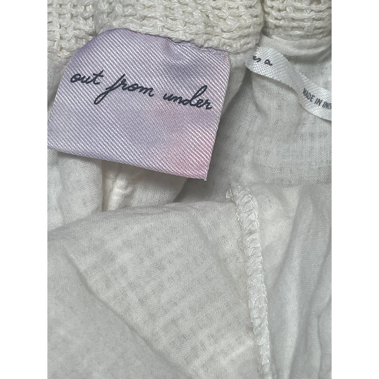 Out From Under White Waffle Knit Cuffed High Waist Casual Lounge Shorts Size S