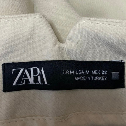 Zara Women's Beige Khaki Chino Pleated High Rise Trousers Dress Pants Size M