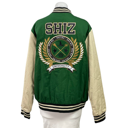 NEW Wicked Shiz University Women's Green Embroidered Varsity Coat Jacket Size L