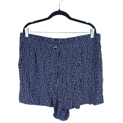 Anthropologie Navy Blue White Polka Dots High Waisted Casual Mini Shorts Size XL