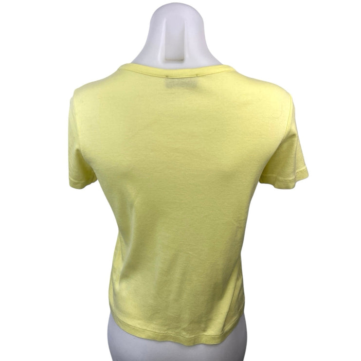 A.P.C. Women's Yellow Crew Neck Short Sleeve Basic T Shirt Tee Top Size XS