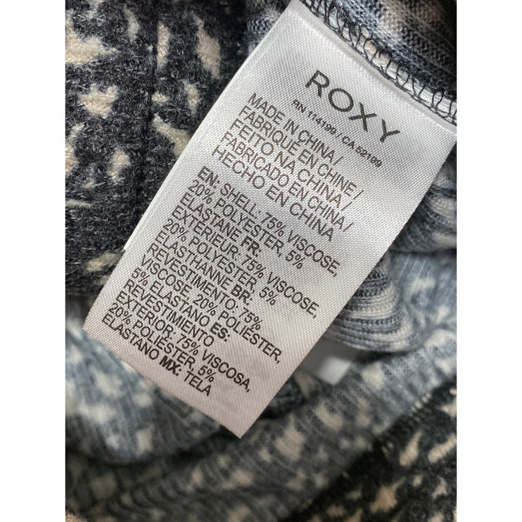 NEW Roxy Endless Daze Women's Black White Printed Wide Leg Trousers Pants Size L