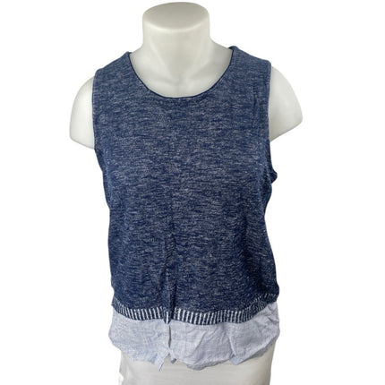 NEW Kenneth Cole Women's Blue Sleeveless Knit Round Neck Shirt Tank Top Size XL