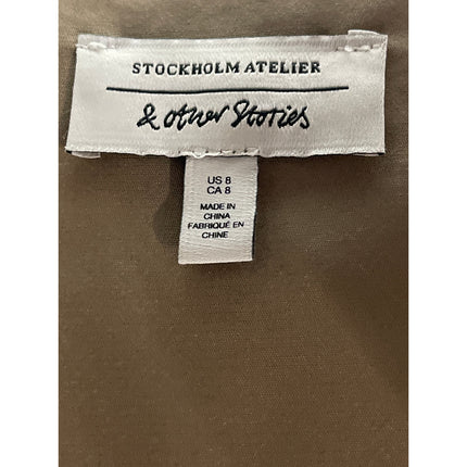 & Other Stories Women's Olive Green Sleeveless Square Neck Cami Tank Crop Top 8