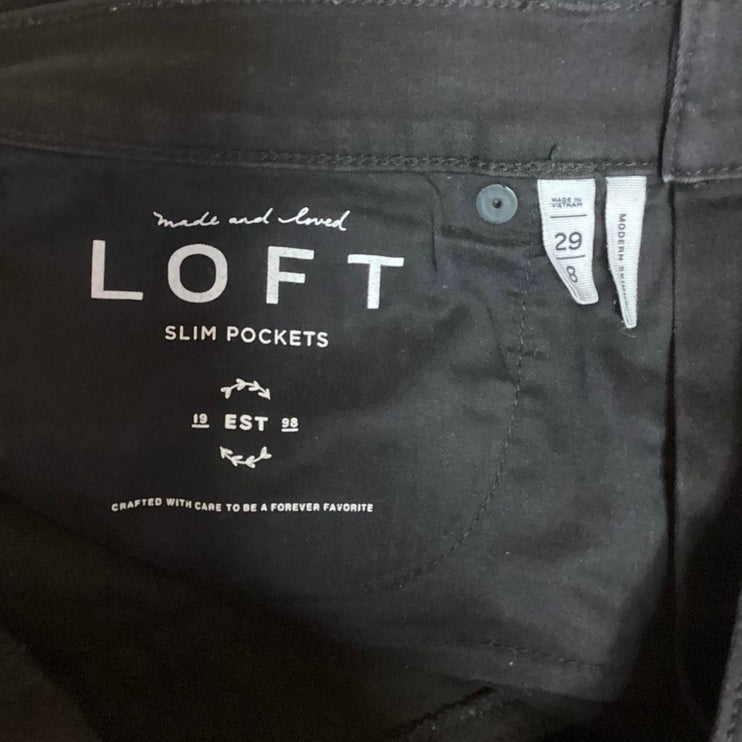 LOFT Black Slim Pockets Mid Rise Skinny Stretch Ankle Cropped Denim Jeans Size 8