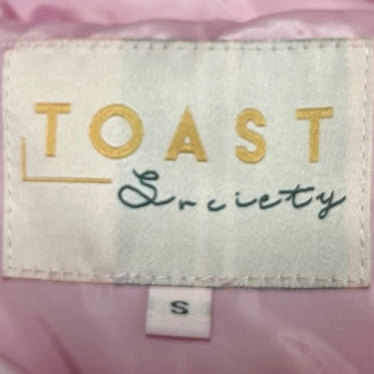 Toast Society Pluto Pink Zip Up Hooded Winter Outdoor Puffer Coat Jacket Size S