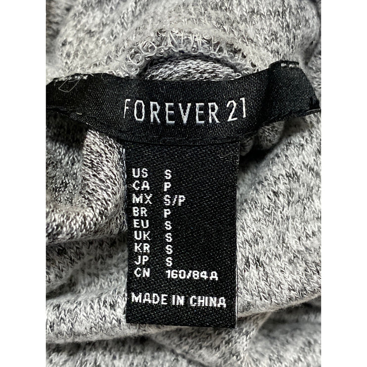 Forever 21 Women's Gray Long Sleeve Turtleneck Knit Cozy Slit Sweater Top Size S